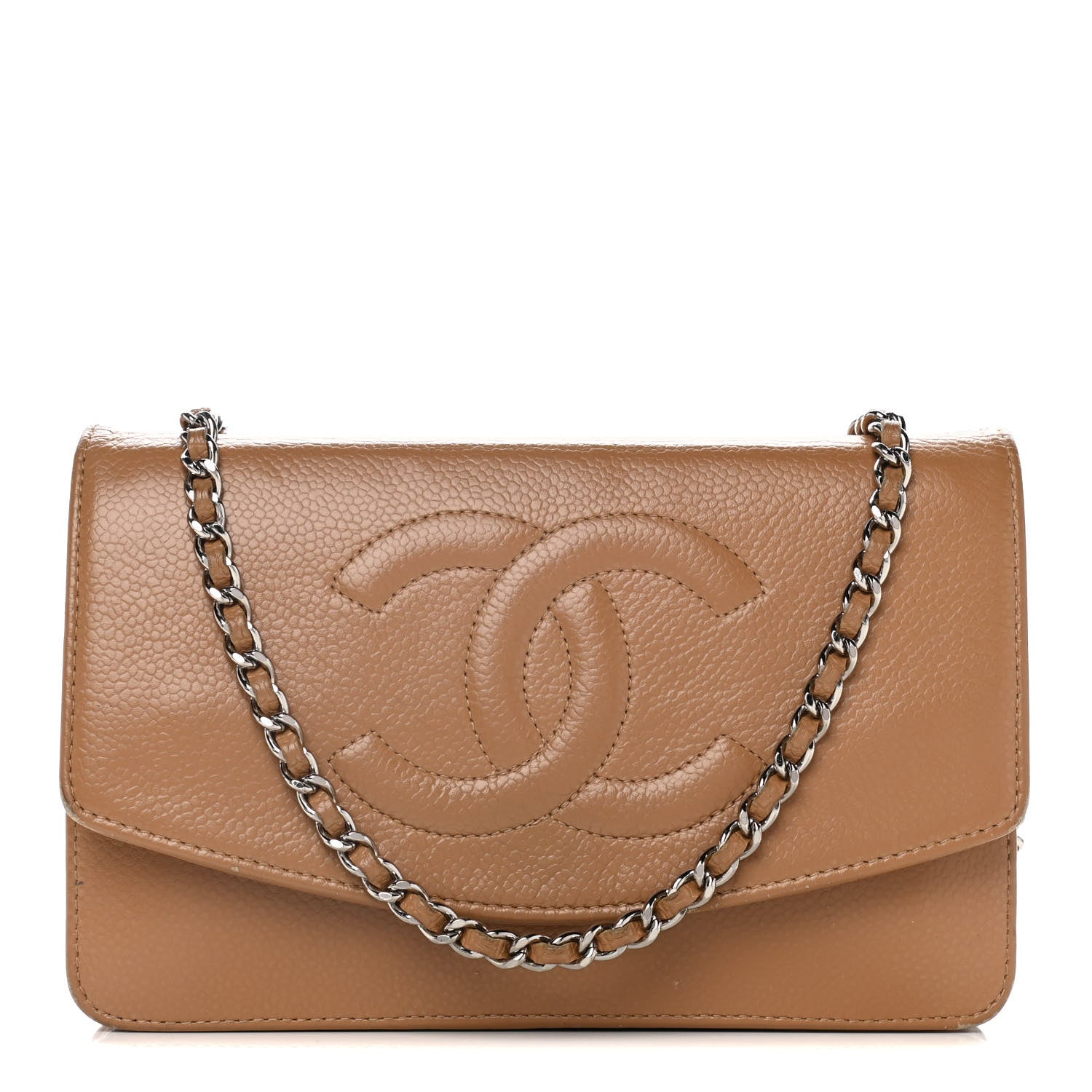 Chanel Caviar Timeless CC Wallet on Chain WOC Beige 1 of 17