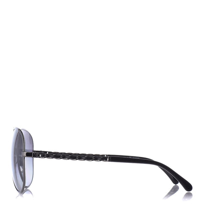 Chanel Lambskin Aviator Chain Sunglasses 4194-Q Black 3 of 7