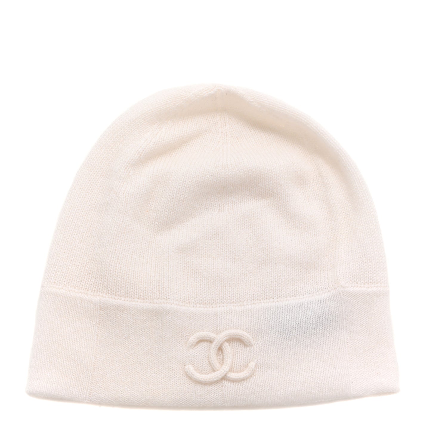Cashmere Cotton CC Beanie Hat White