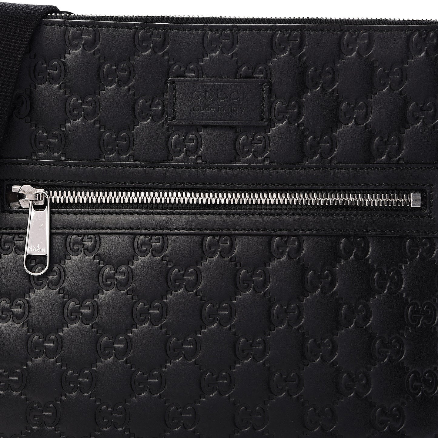 Guccissima Signature Medium Flat Messenger Bag Black