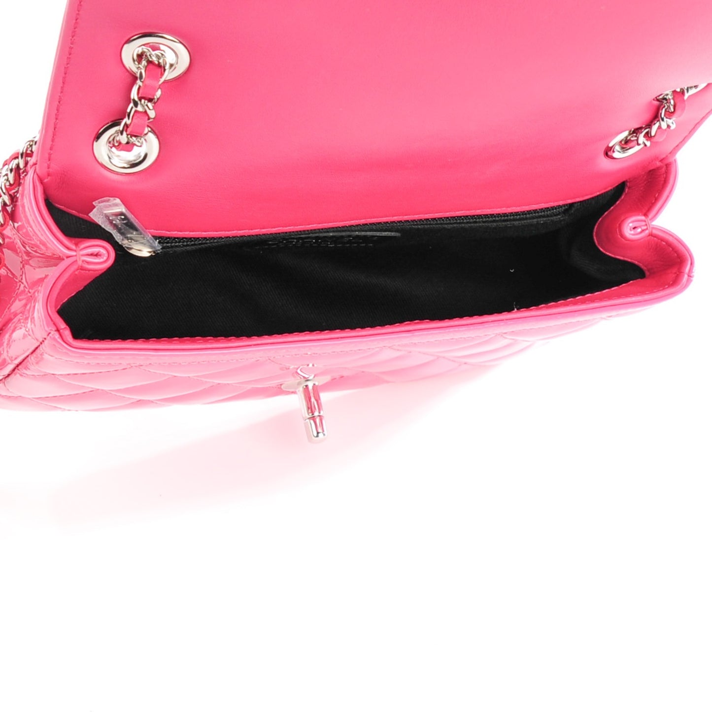 Patent Quilted Small Coco Shine Flap Pink