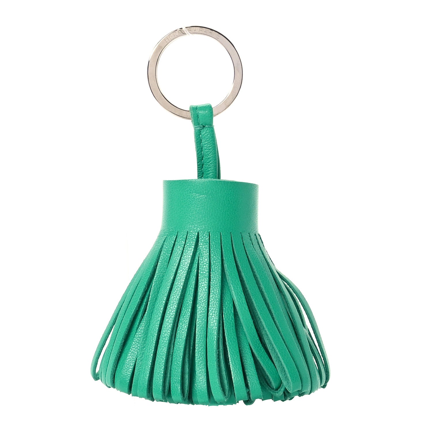 Hermes Lambskin Carmen Tassel Key Holder Menthe 1 of 5