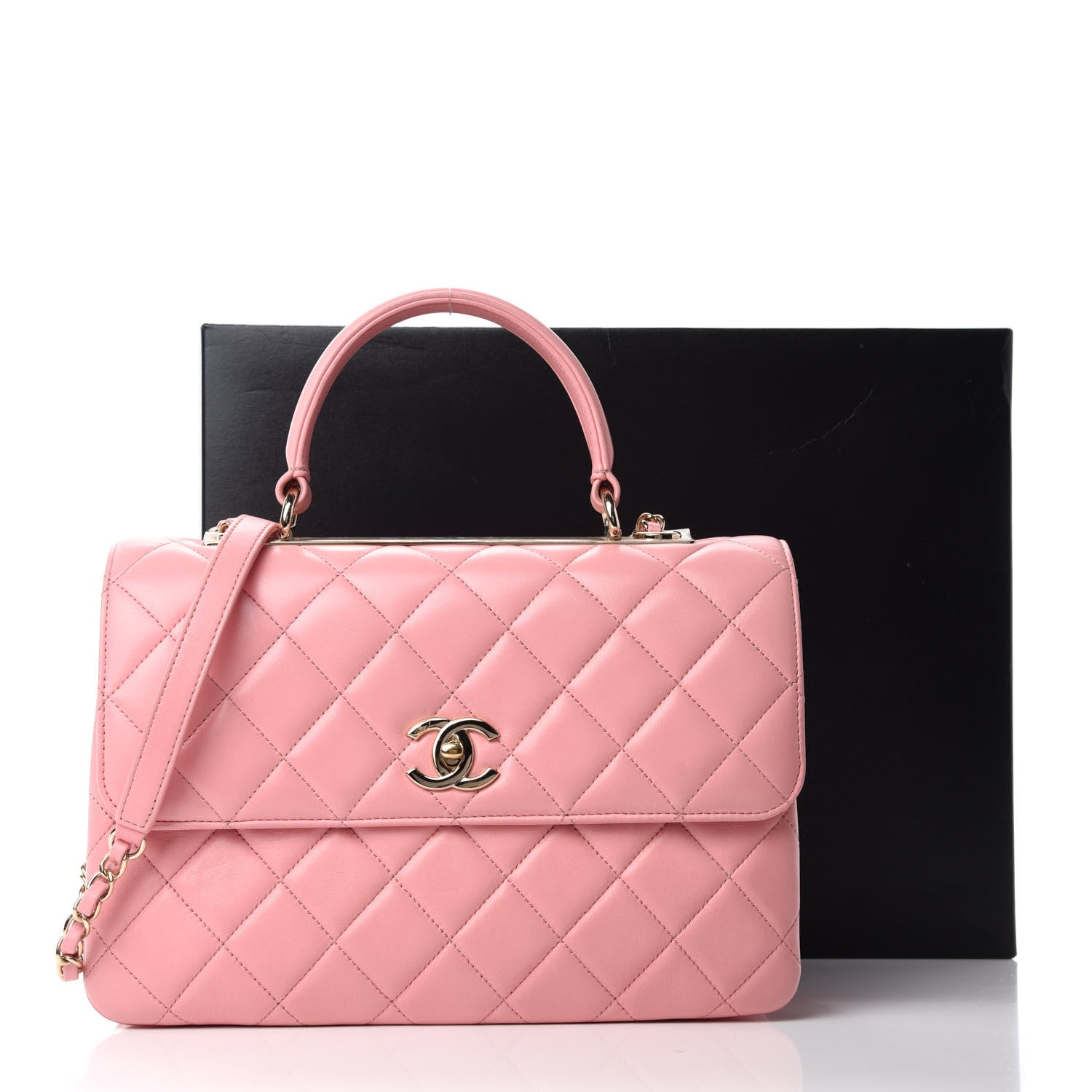 Chanel Lambskin Quilted Medium Trendy CC Flap Dual Handle Bag Pink 12 of 12