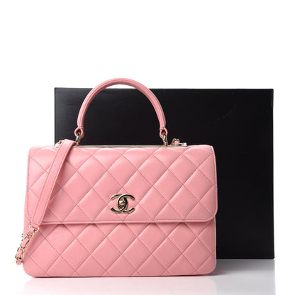 Chanel Lambskin Quilted Medium Trendy CC Flap Dual Handle Bag Pink 12 of 12