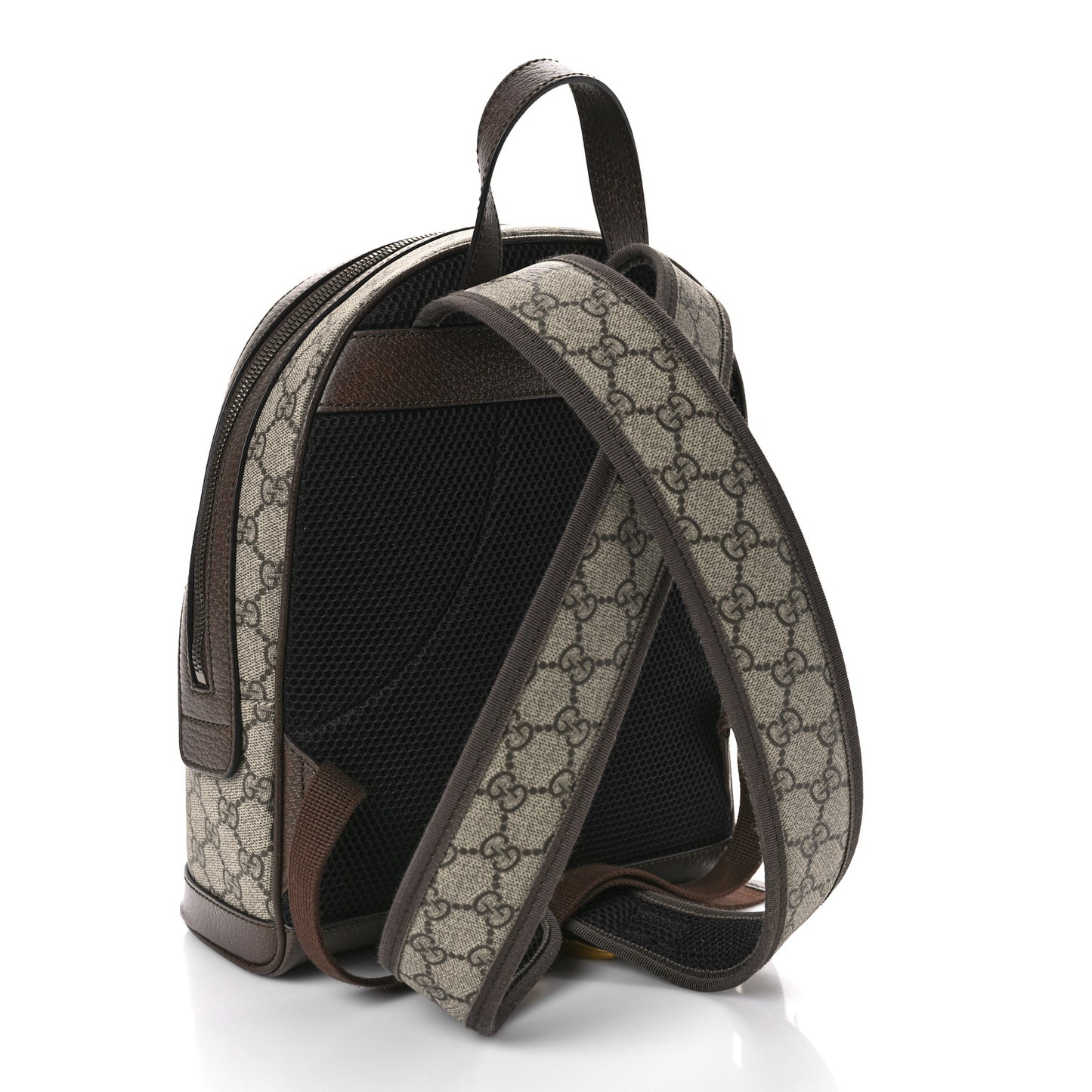 GG Supreme Monogram Calfskin Web Small Ophidia Day Backpack Beige Ebony New Acero