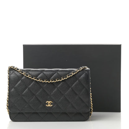 Chanel Caviar Quilted Wallet On Chain WOC Black 14 of 14