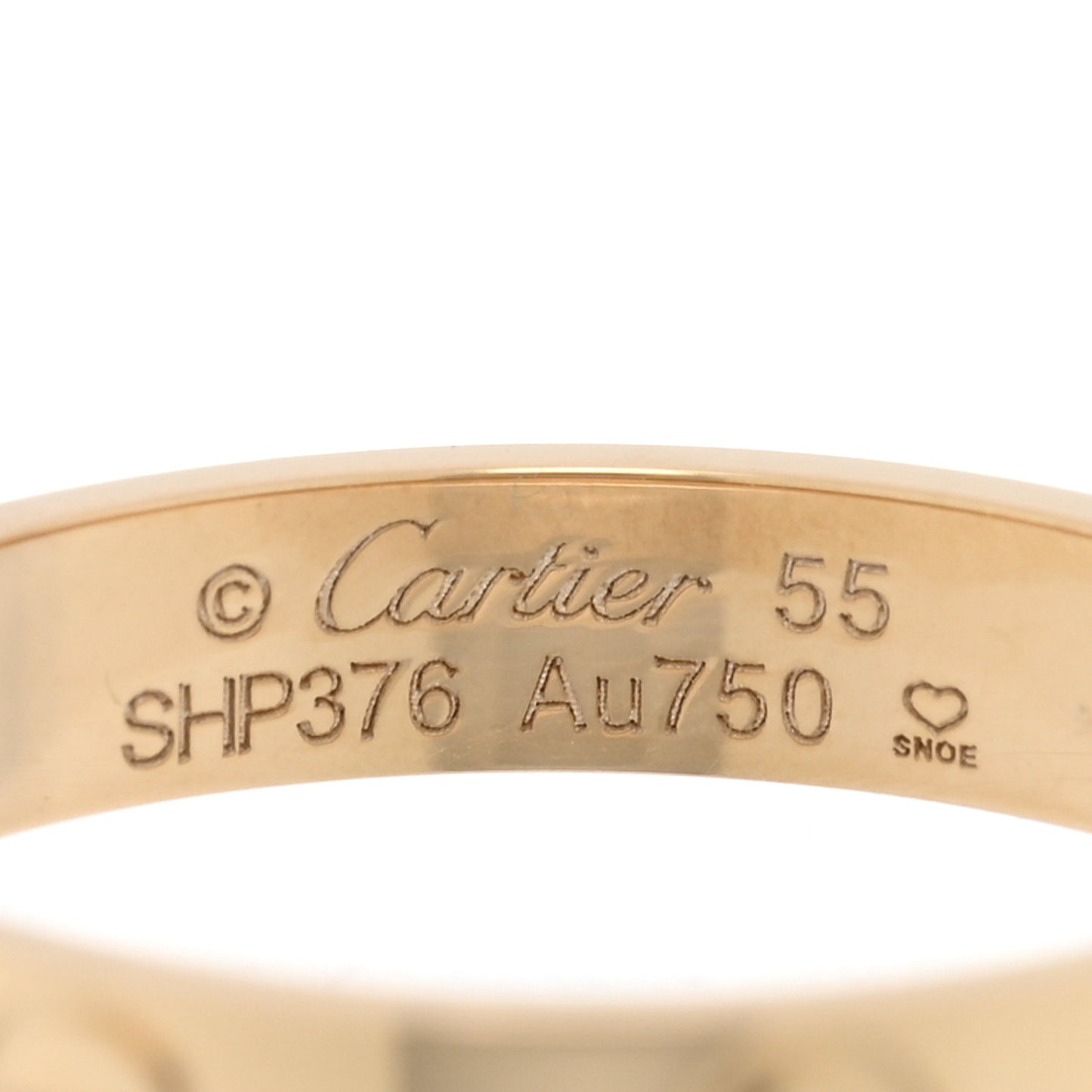 18K Yellow Gold 3.5mm LOVE Wedding Band Ring 55 7.25