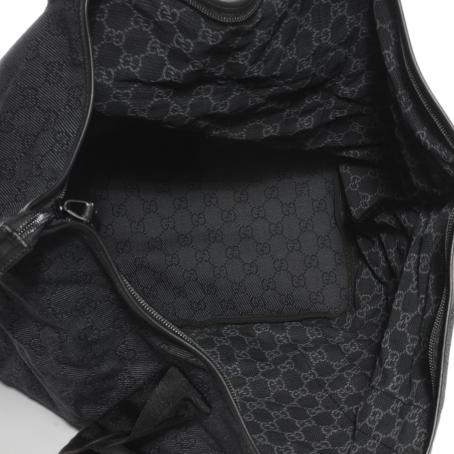 Denim Monogram Large Collapsible Travel Tote Black