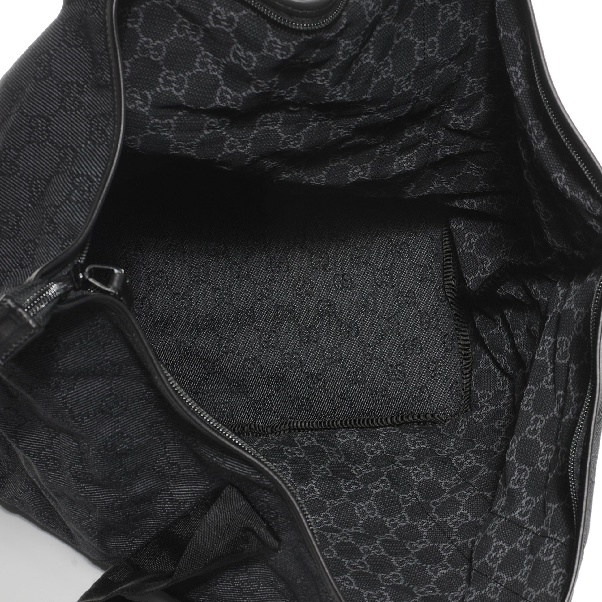 Gucci Denim Monogram Large Collapsible Travel Tote Black 5 of 7