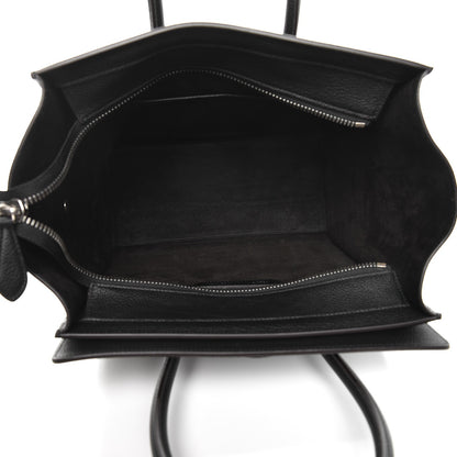 Celine Drummed Calfskin Micro Luggage Black 5 of 7