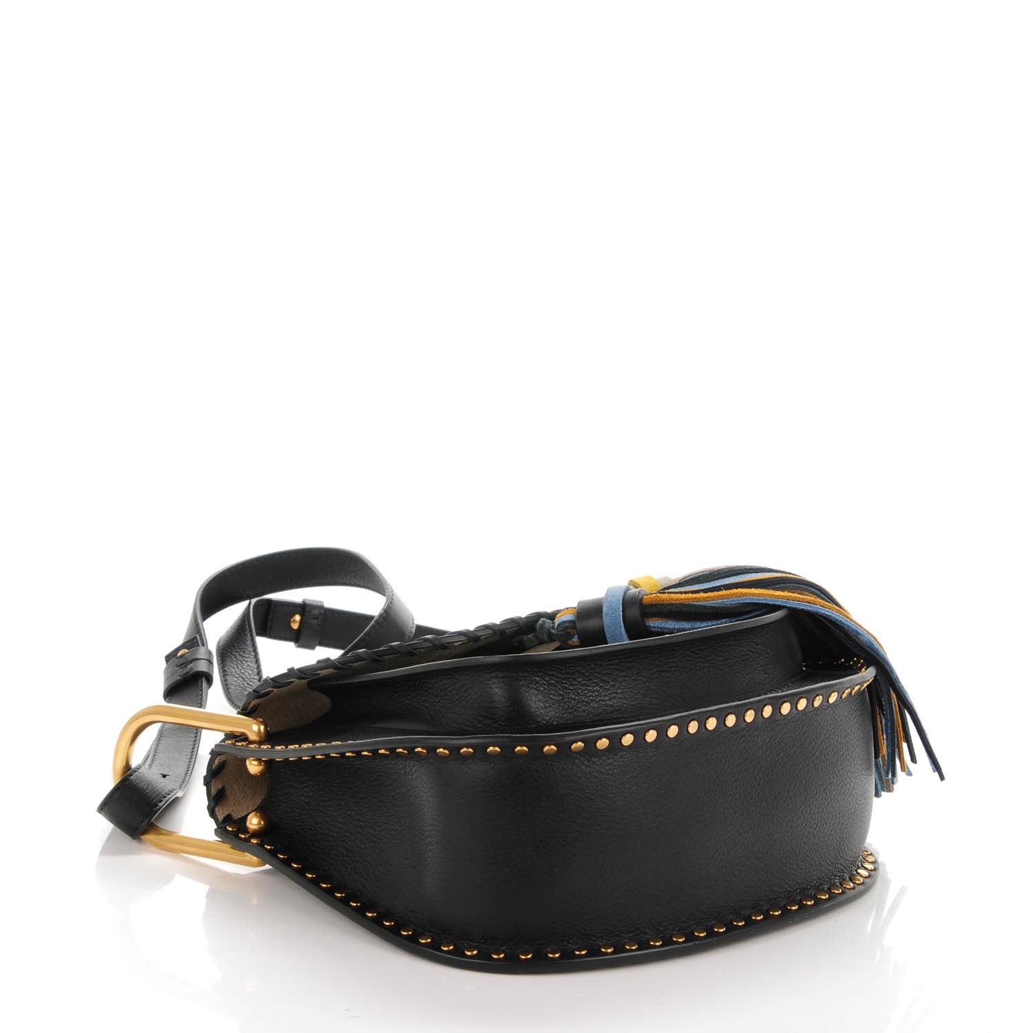 Chloe Calfskin Small Hudson Tassel Shoulder Bag Full Blue 4 of 6