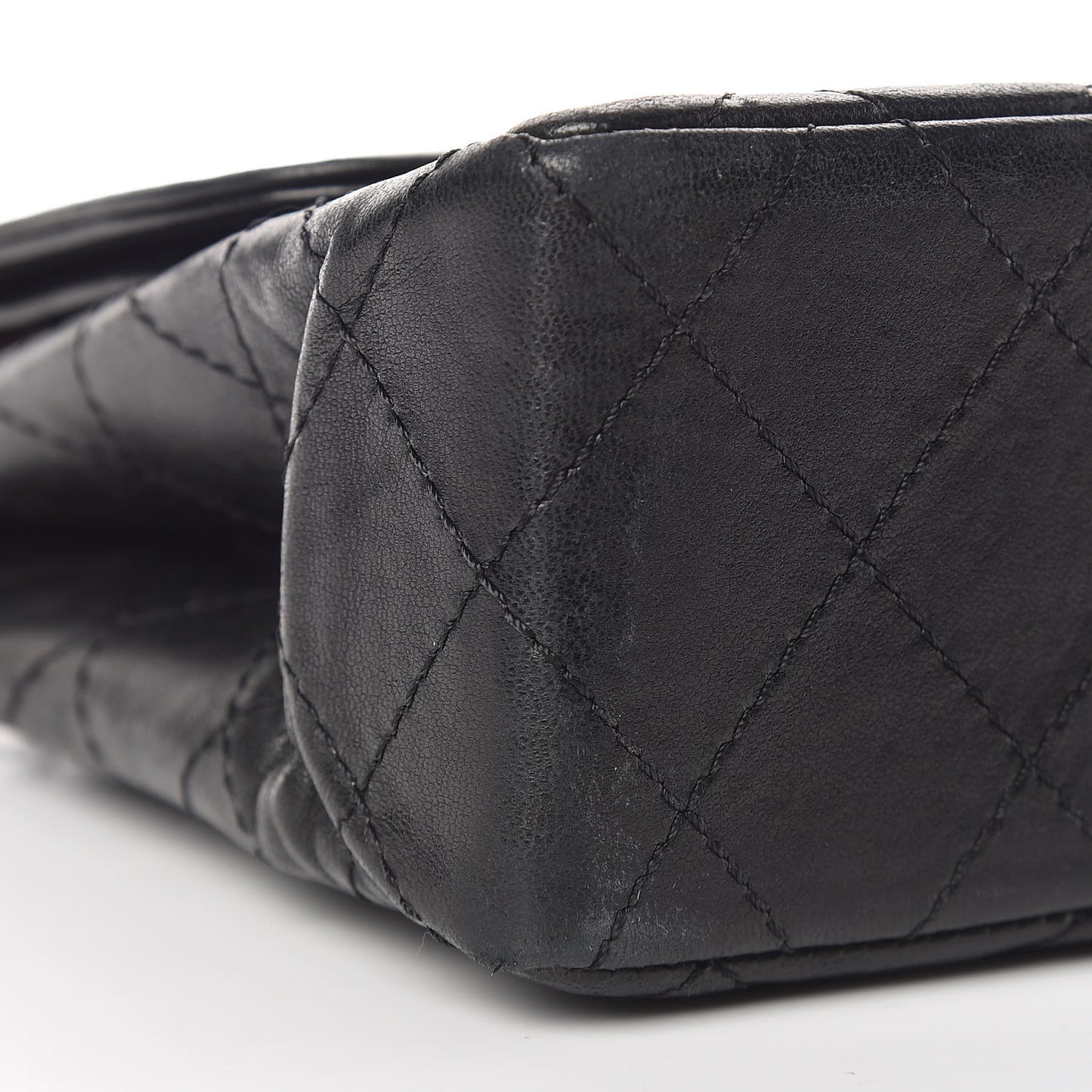 Lambskin Quilted Medium Double Flap Bag Black