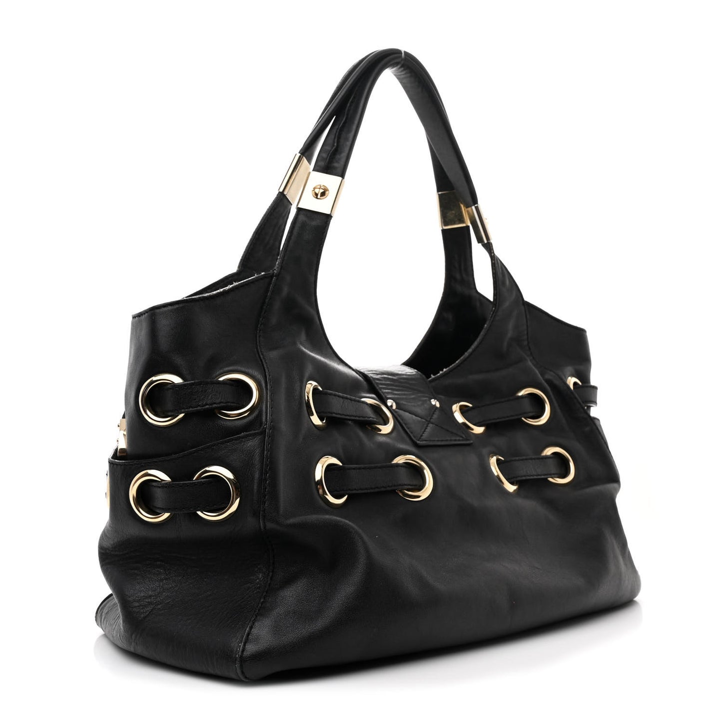 Supple Calfskin Large Radiant Hobo Black