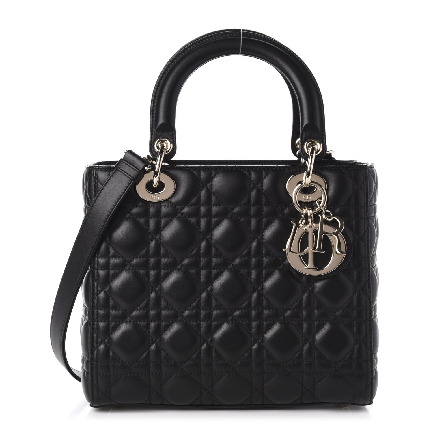 Christian Dior Lambskin Cannage Medium Lady Dior Black 1 of 11
