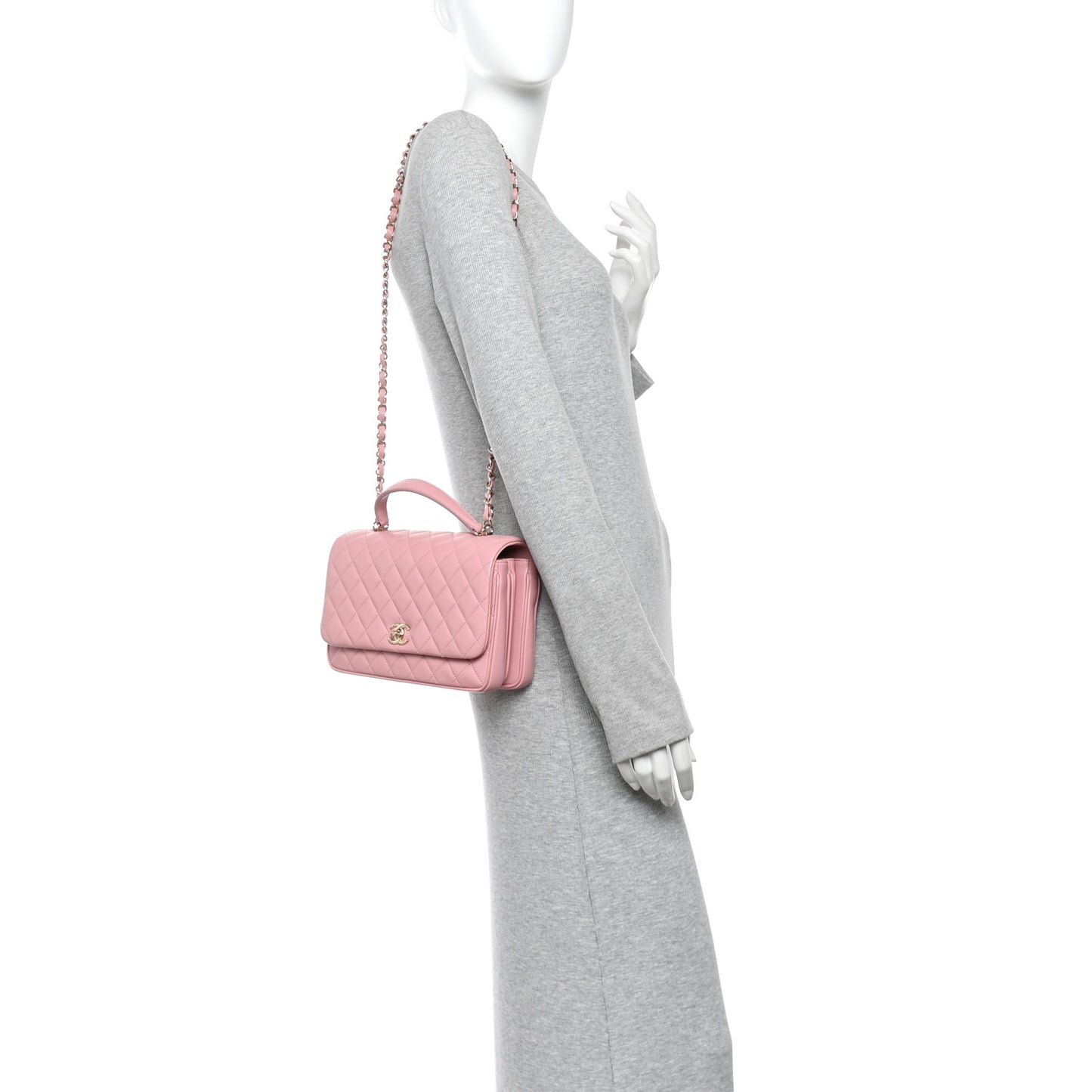 Lambskin Quilted Small Citizen Chic Flap Pink