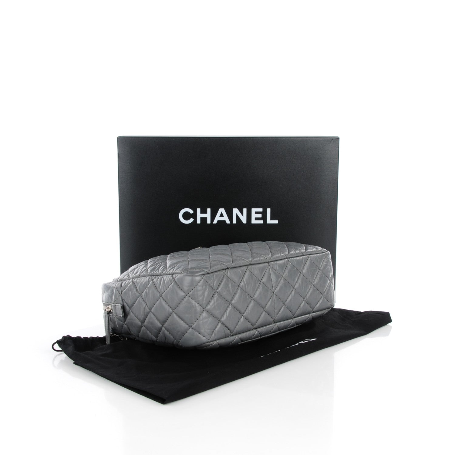 Chanel Aged Calfskin Quilted Large Reissue Camera Case Grey 4 of 8