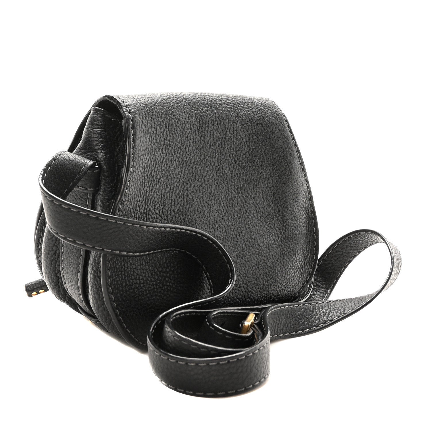 Chloe Calfskin Small Marcie Saddle Bag Black 3 of 9
