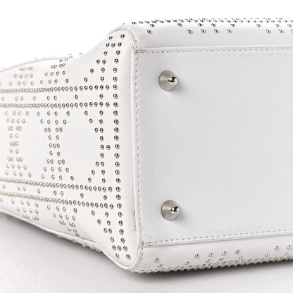 Christian Dior Lambskin Studded Cannage Medium Lady Dior White 8 of 19