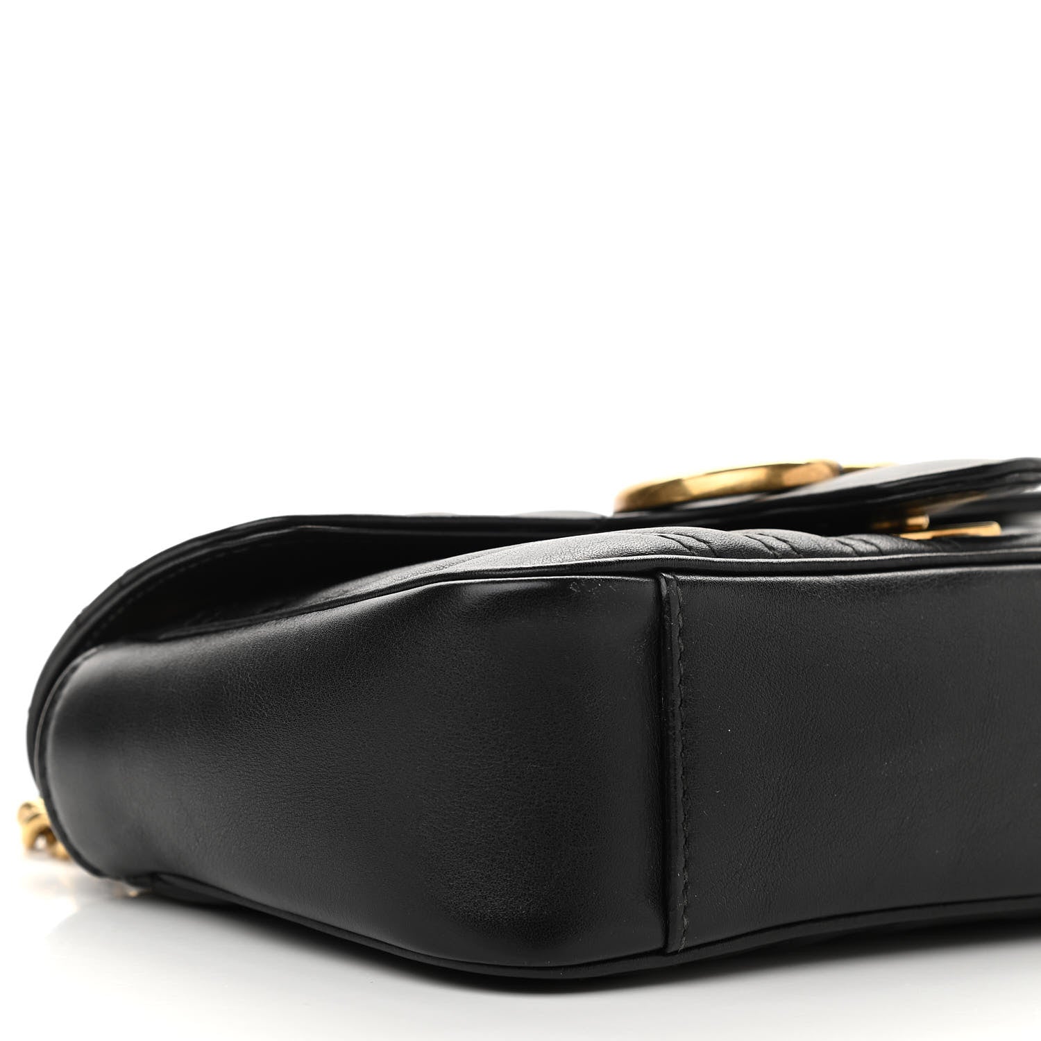 Gucci Calfskin Matelasse Mini GG Marmont Shoulder Bag Black 9 of 10