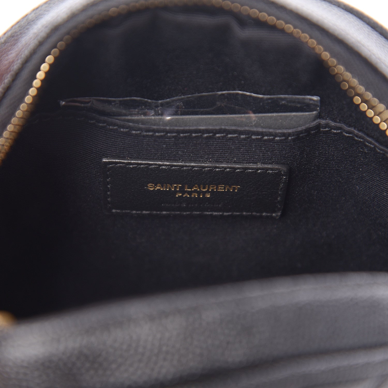 Saint Laurent Grain De Poudre Matelasse Chevron Quilted Round Vinyle Camera Bag Black 5 of 8