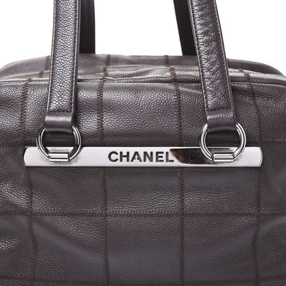 Chanel Caviar Square Stitched Bowler Dark Brown 11 of 11