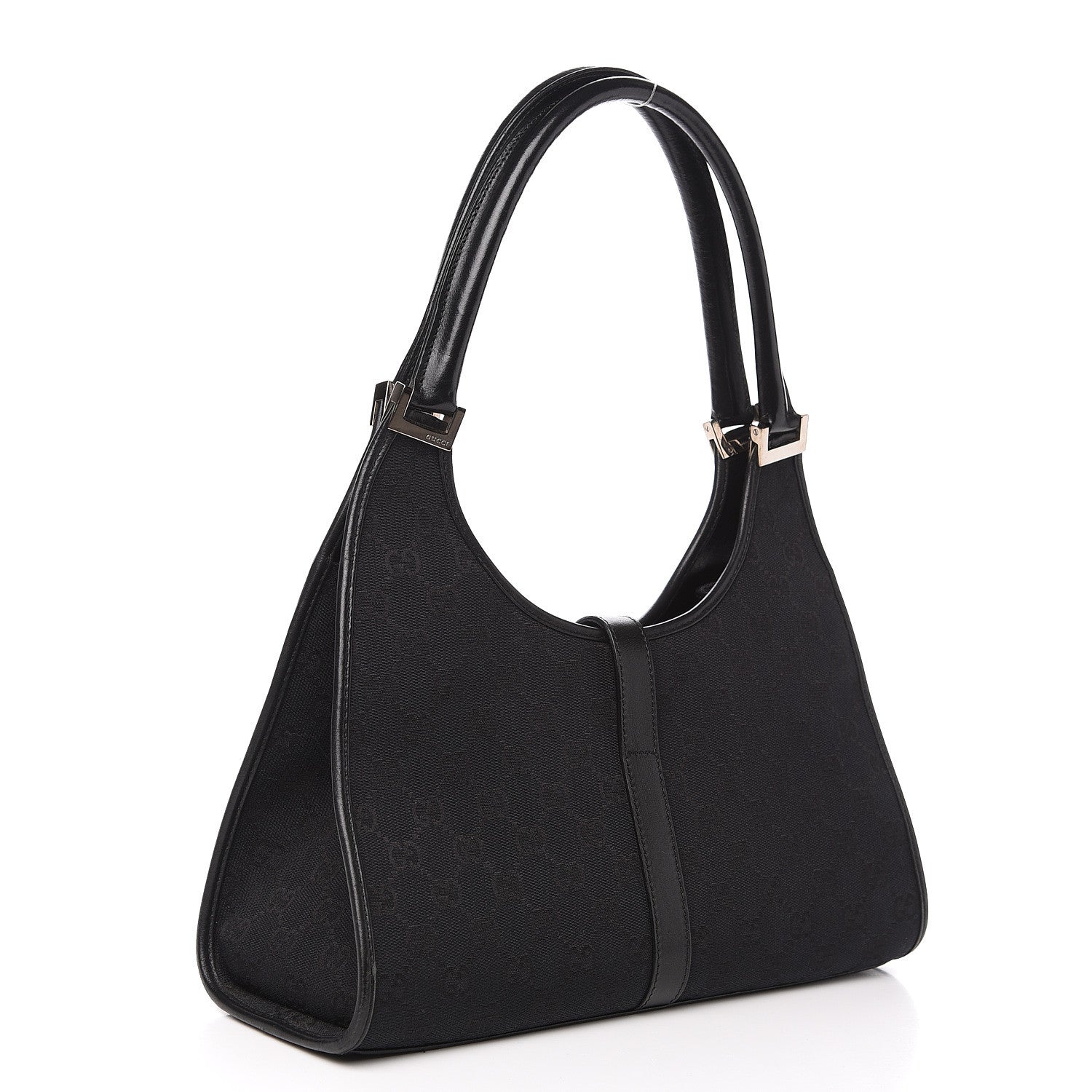 Gucci Monogram Bardot Shoulder Bag Black 2 of 14