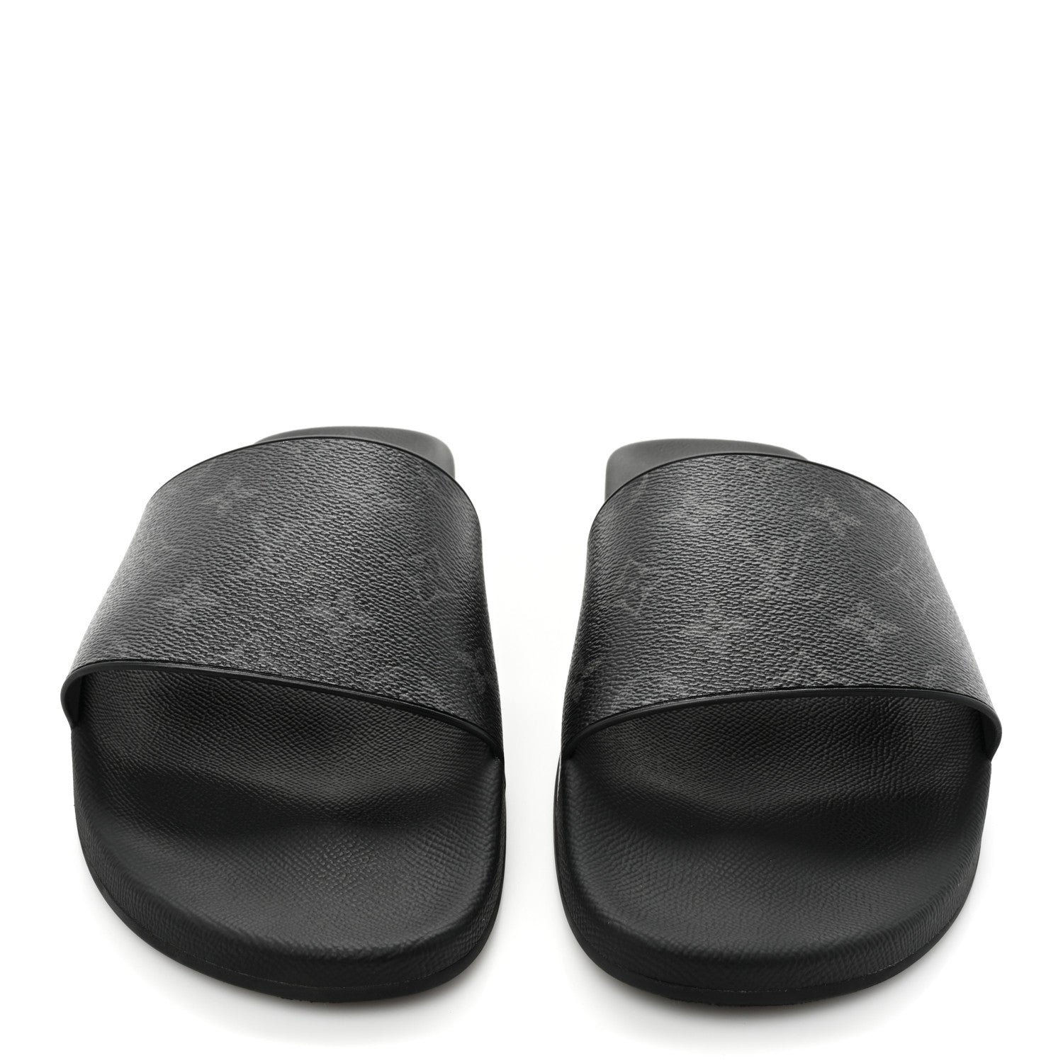 Louis Vuitton Rubber Monogram Eclipse Mens Waterfront Mules 11 Black 2 of 9