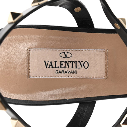 Valentino Garavani Calfskin Rockstud 60mm City Sandals 38.5 Black 7 of 7