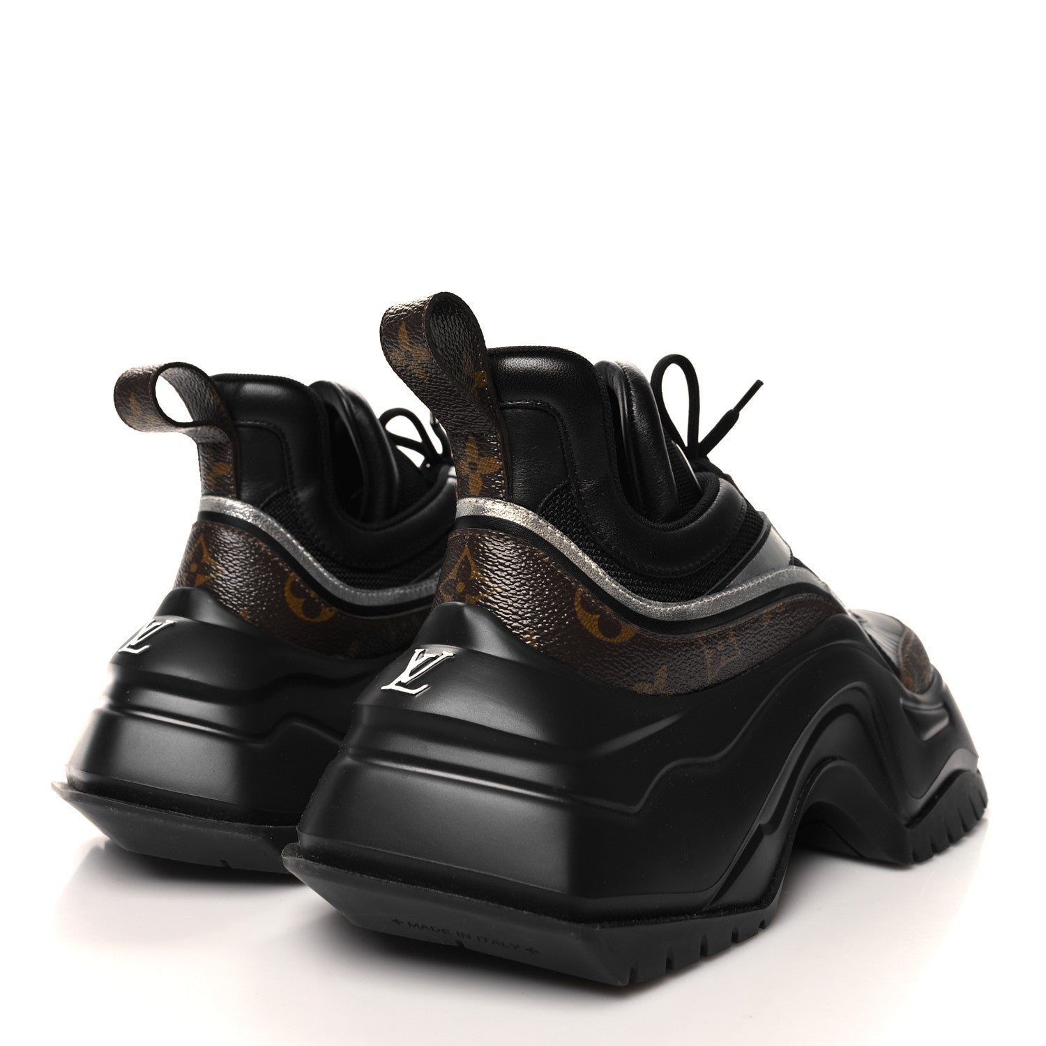 Louis Vuitton Calfskin Monogram LV Archlight 2.0 Platform Sneakers 39 Black 4 of 8