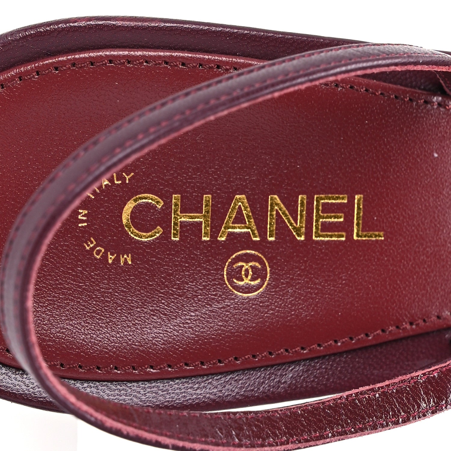 Chanel Goatskin CC Caged Sandals 39 Burgundy 7 of 9