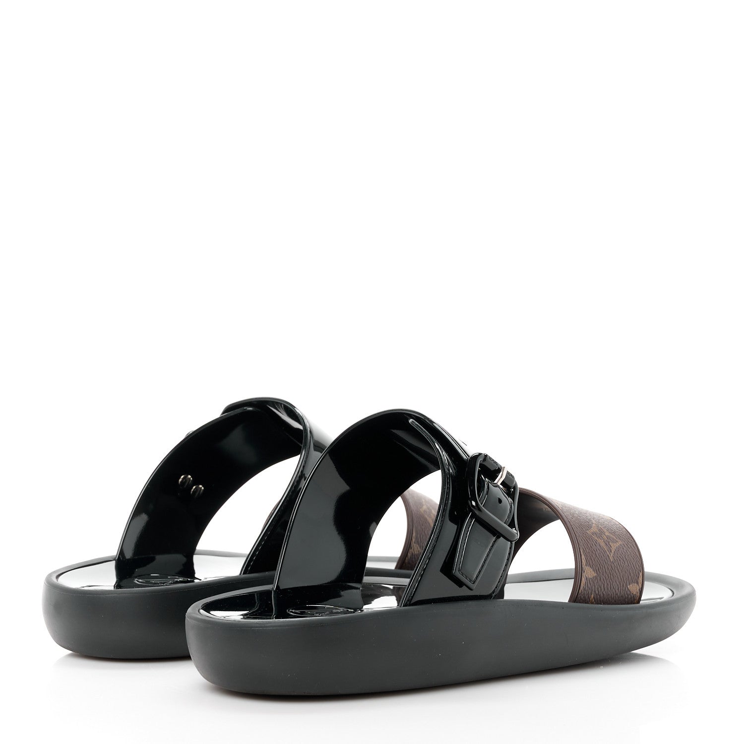 Louis Vuitton Monogram Sunbath Flat Mule Sandals 40 Black 4 of 9