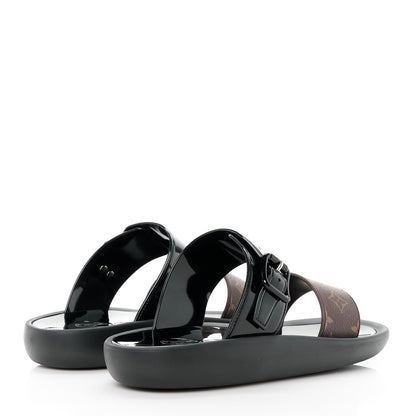 Louis Vuitton Monogram Sunbath Flat Mule Sandals 40 Black 4 of 9
