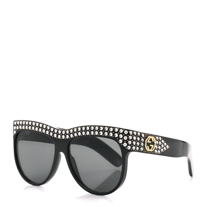 Gucci Acetate Crystal Sunglasses GG0147S Black 1 of 9