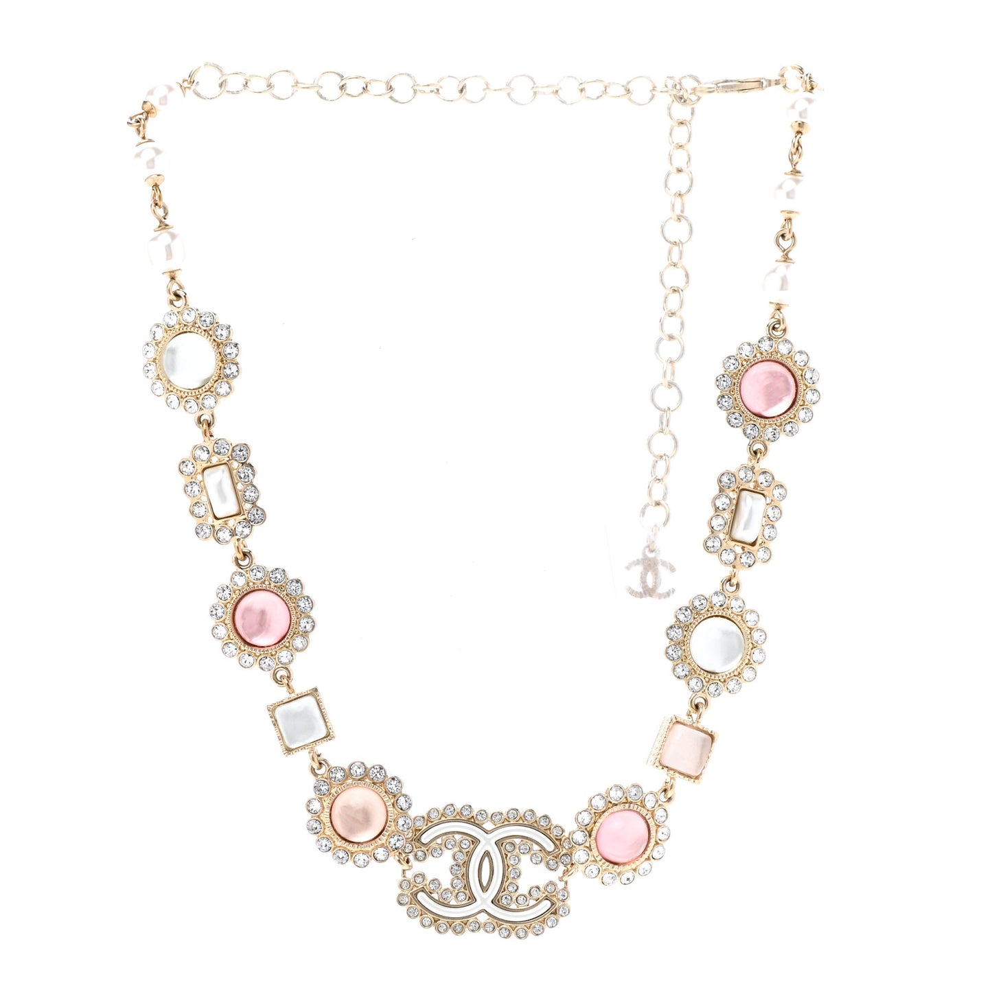 Crystal Pearl CC Choker Gold Pink Gold