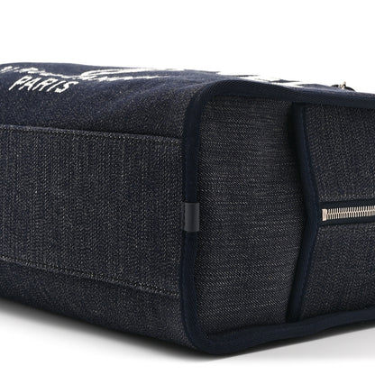Chanel Denim Large Deauville Bowling Bag Blue 10 of 10