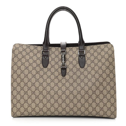 Gucci GG Plus Monogram Piston Lock Tote Dark Brown 1 of 14