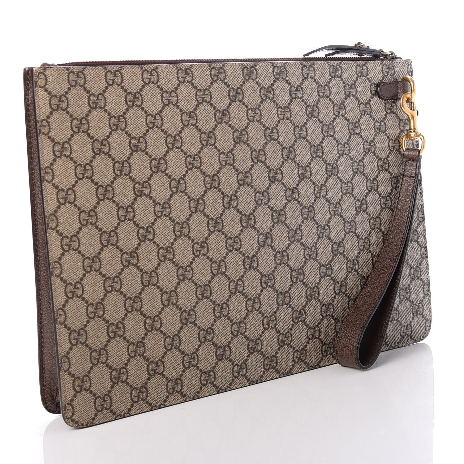 Gucci GG Supreme Monogram Web Animalier Bee Embroidered Medium Documents Holder Beige New Acero 3 of 8