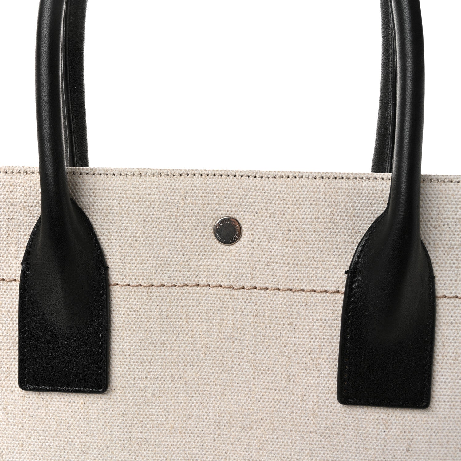 Saint Laurent Linen Calfskin Rive Gauche Tote Optic White 7 of 9