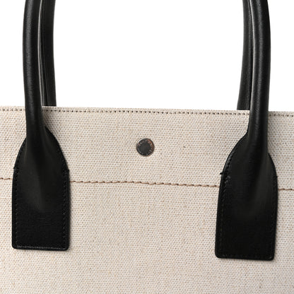 Saint Laurent Linen Calfskin Rive Gauche Tote Optic White 7 of 9