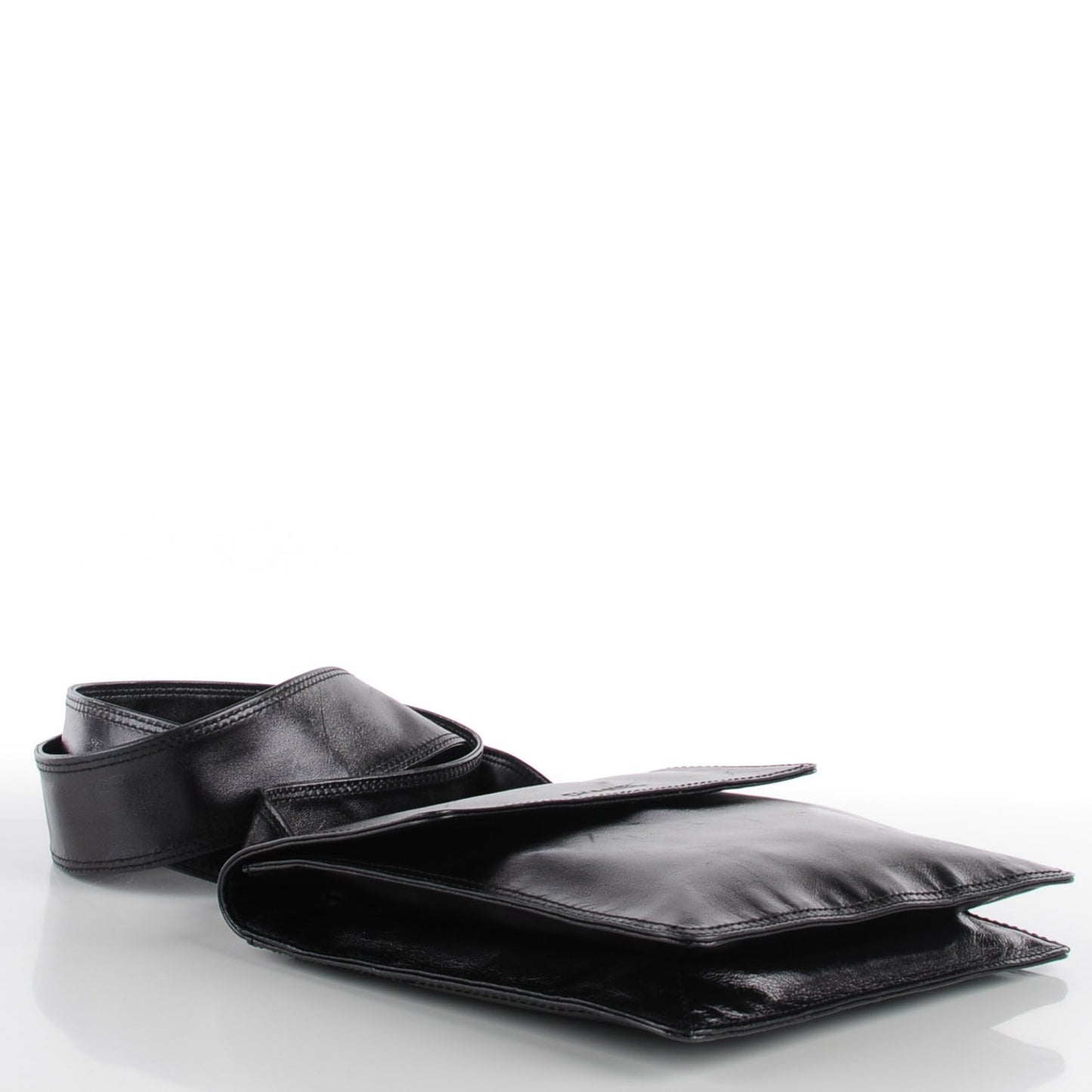 Lambskin Shoulder Flap Bag Black