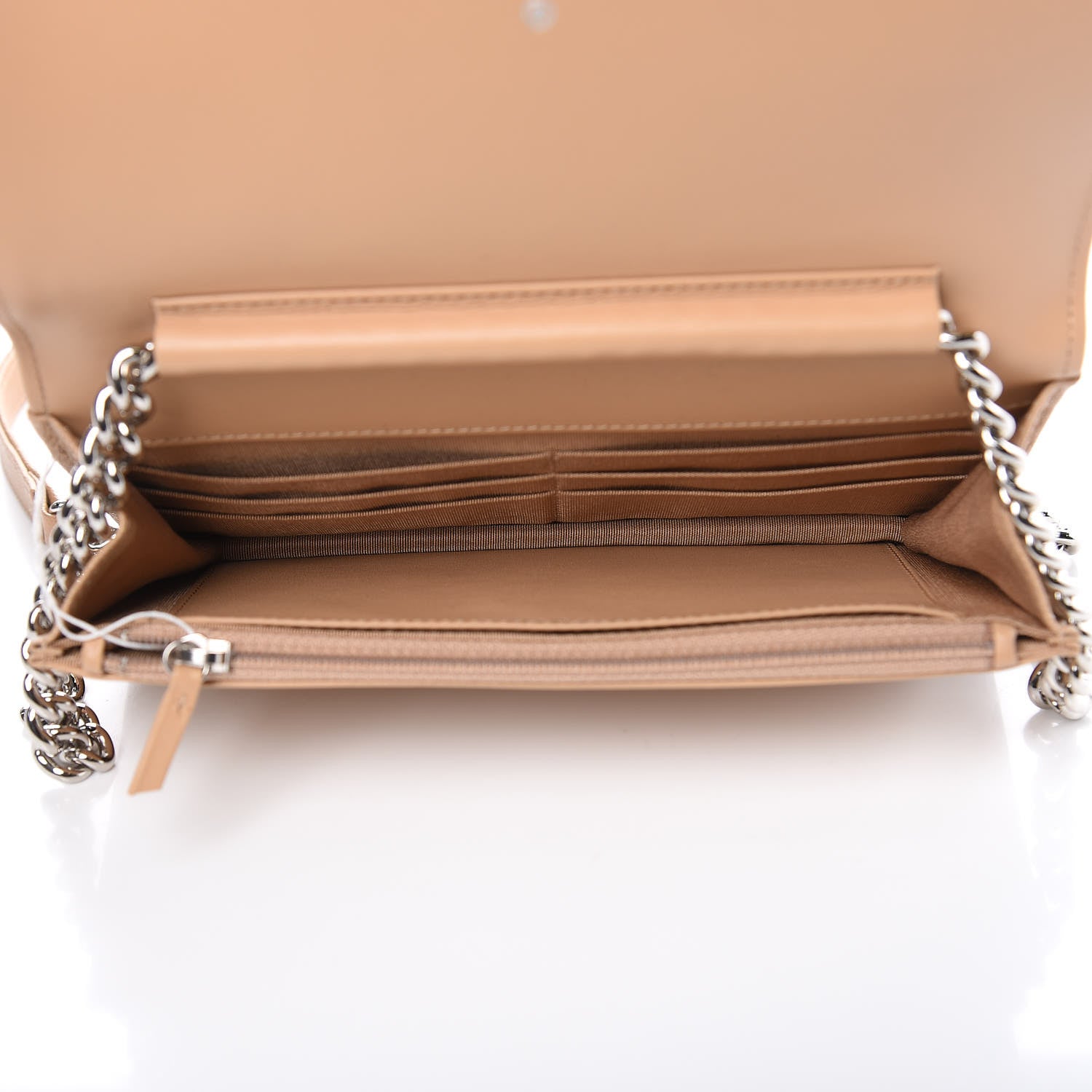 Chanel Caviar Quilted Boy Wallet On Chain WOC Beige 5 of 13