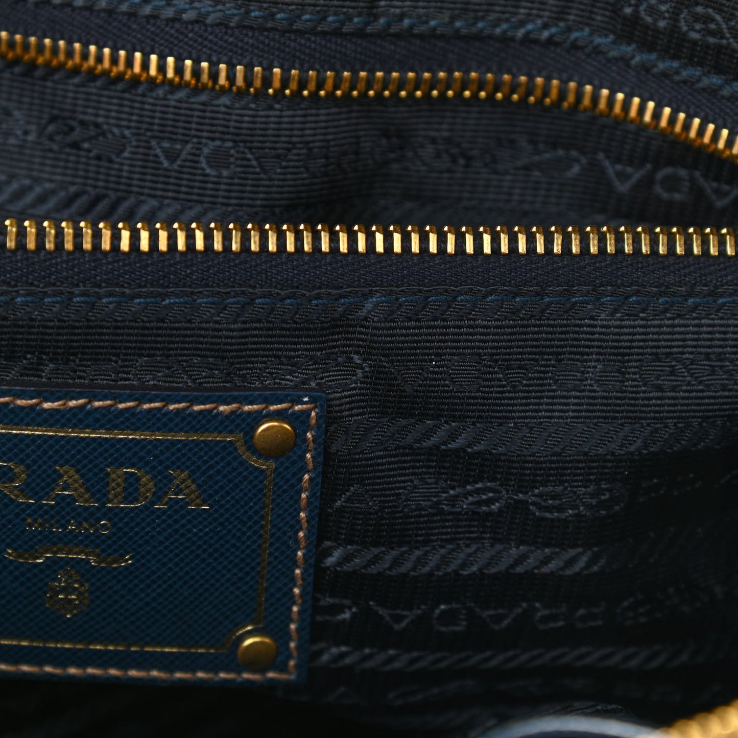 Tessuto Nylon Jacquard Logo Shoulder Bag Denim