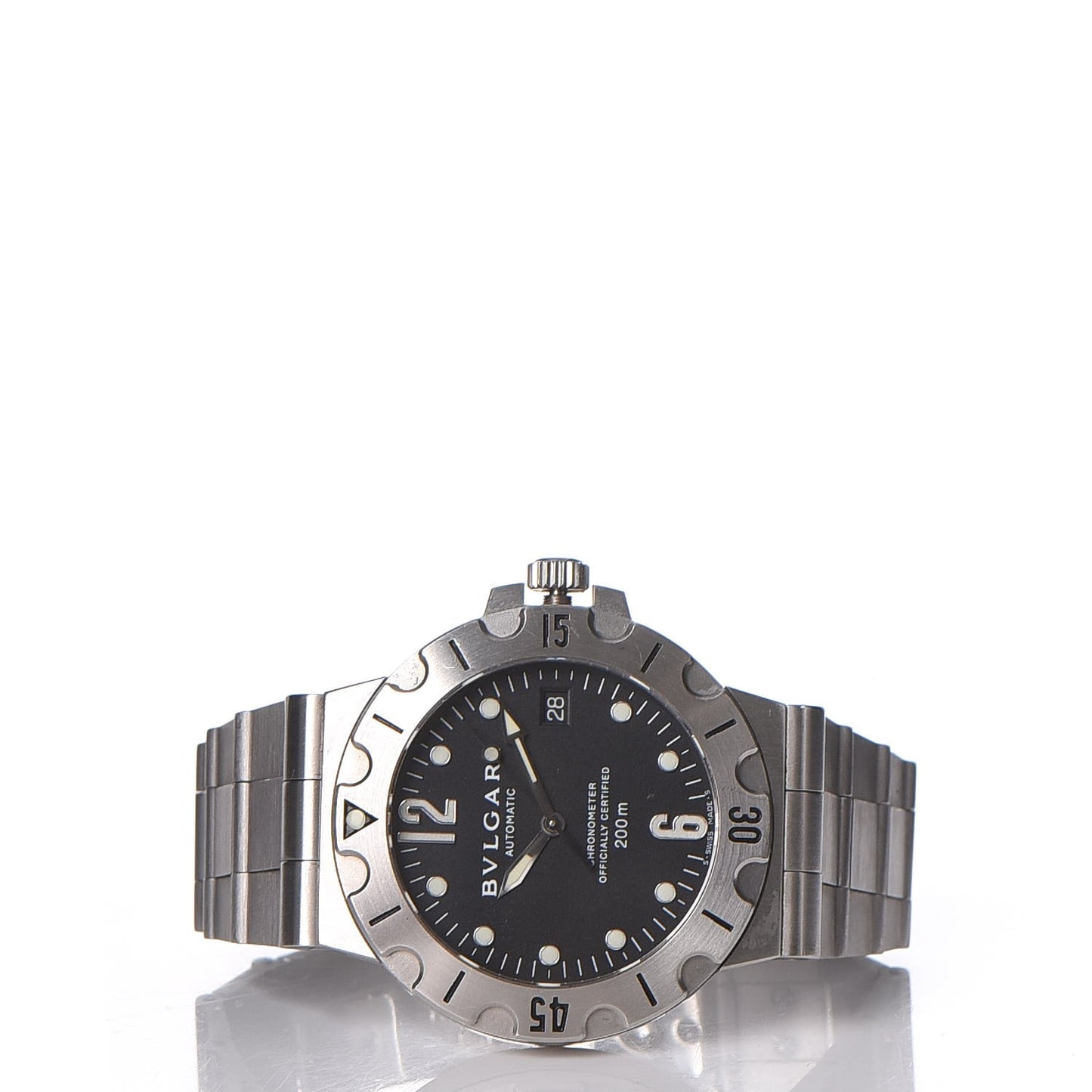 Stainless Steel 38mm Diagono Scuba Automatic Watch Black