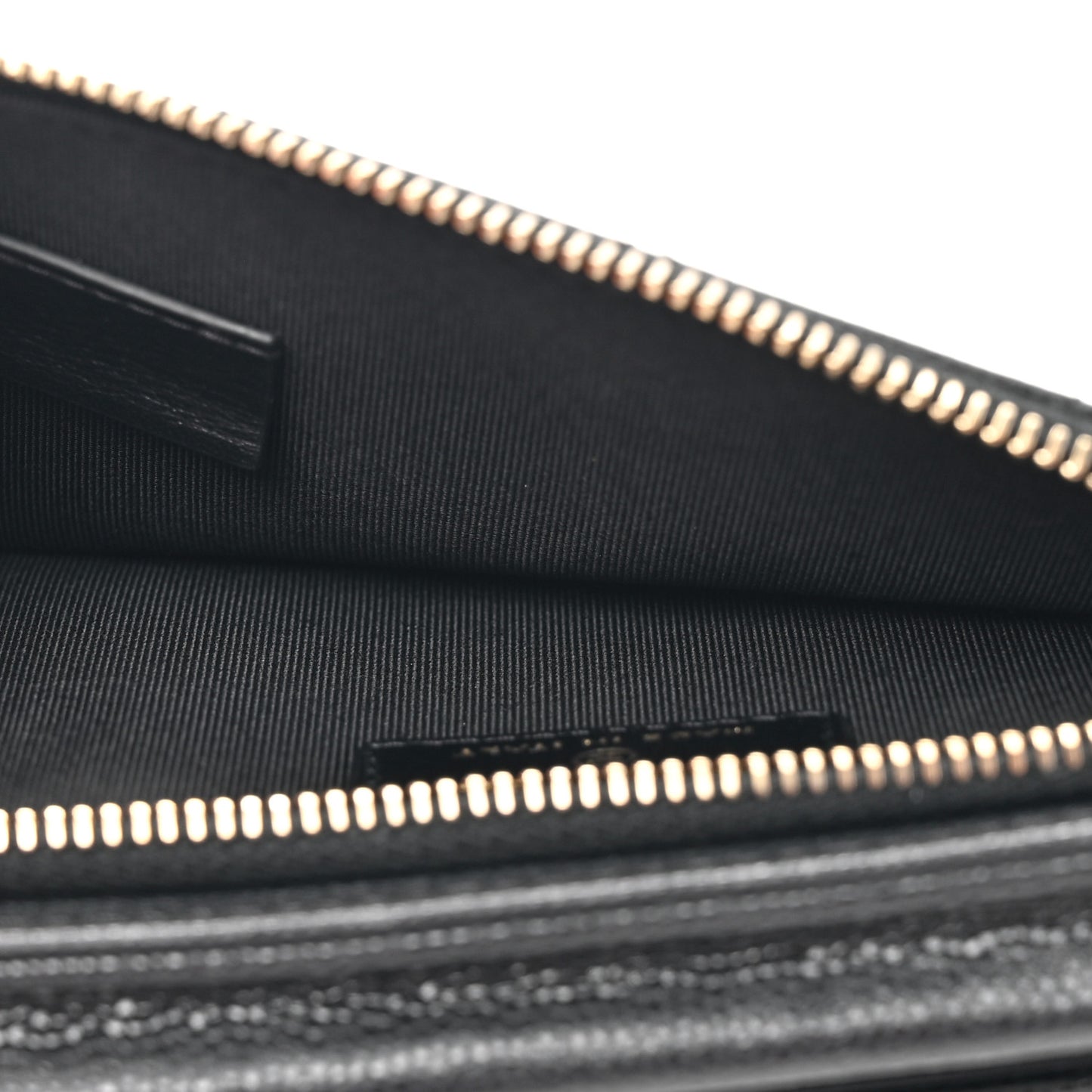 Caviar Quilted Zip Phone Case Black
