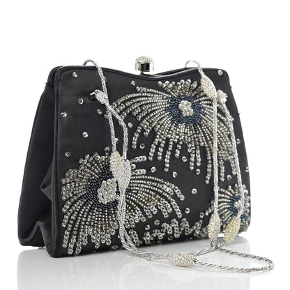 Judith Leiber Satin Fireworks Clutch Black 3 of 15