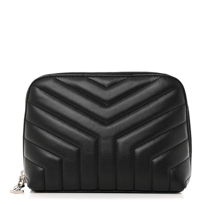 Saint Laurent Lambskin Matelasse Cosmetic Case Black 1 of 7