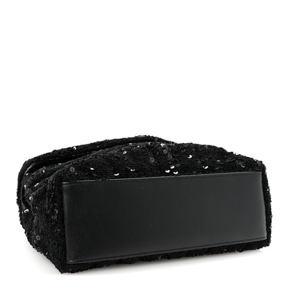 Saint Laurent Sequin Y Quilted Monogram Small Loulou Chain Satchel Black 4 of 9