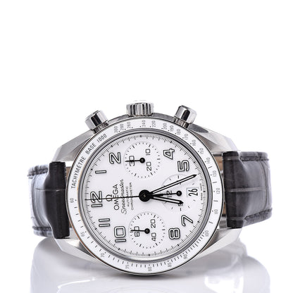 Omega Stainless Steel Alligator 38mm Speedmaster Automatic Chronograph Watch White 324.33.38.40.04.001 3 of 7