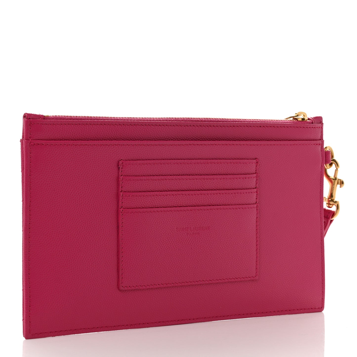 Grain De Poudre Chevron Monogram Large Bill Pouch Fuxia Couture