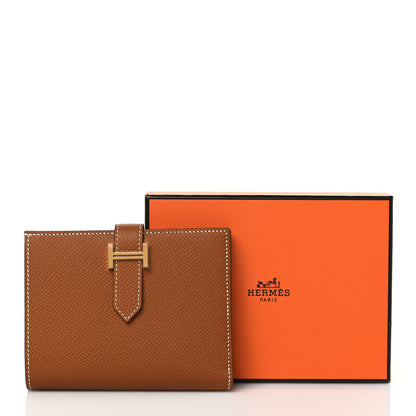 Hermes Epsom Bearn Compact Wallet Gold 8 of 8